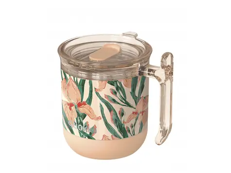 Quokka Edelstahl-Thermosbecher Wave Floral Peach 260 ml