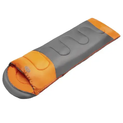 NILS Camp NC2008 grau/orange / Verlängerter Schlafsack / 185+30 cm x 75 cm / 12 °C | -2 °C