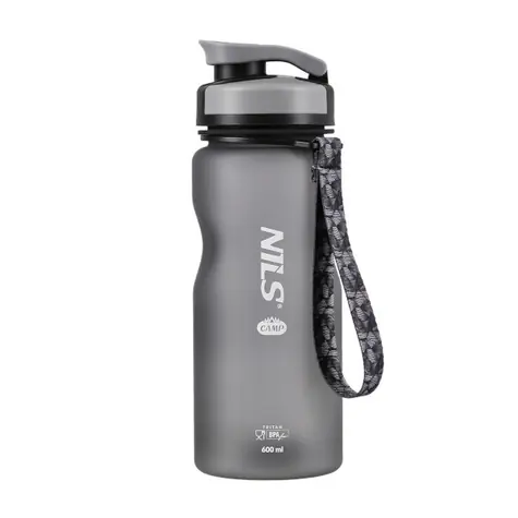 NILS Camp NC1740 600 ml schwarze Tritan-Trinkflasche 