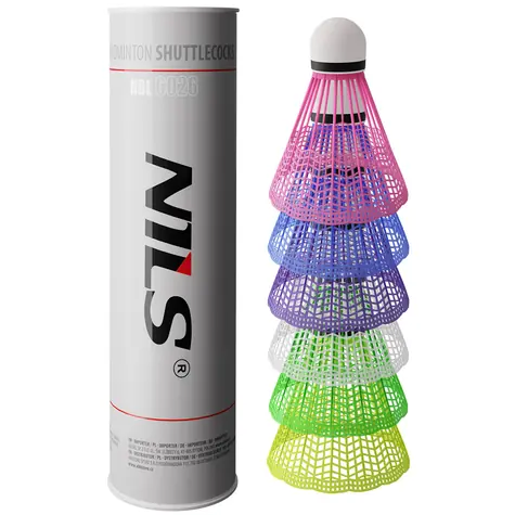 NILS NBL6026 Badmintonbälle mehrfarbig 6 Stück.