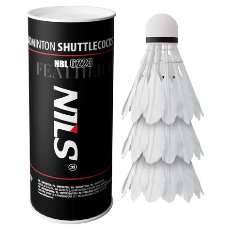 NILS NBL6223 Feder-Badmintonbälle mit LED, 3 Stück