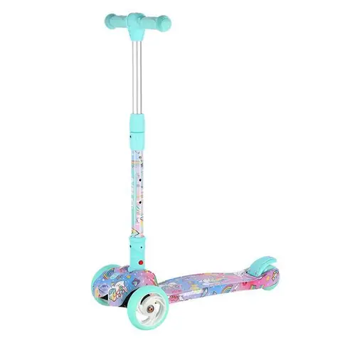 NILS Fun HLB15A Dreirad-Kinderroller, mintgrün, mit LED