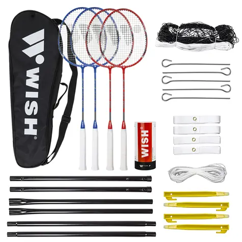 WISH Badminton-Set ALUMTEC 5566 rot-blau