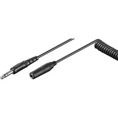 PremiumCord Verlängerungskabel Klinke 6,3 mm M/F Spirale / 5 m