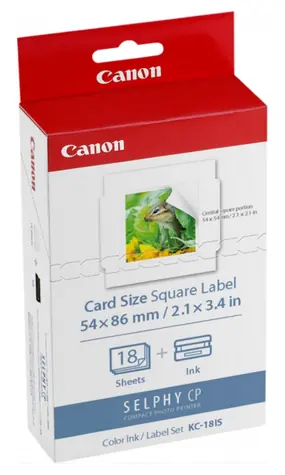 Canon KC-18IS Druckerpapier-Set / quadratische Etiketten / 18-tlg