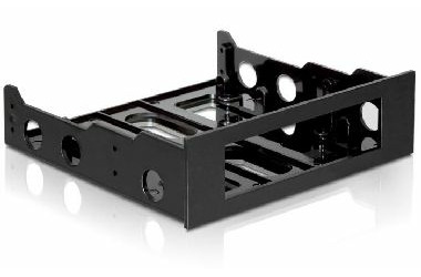 DeLock Einbaurahmen für 3,5" Geräte bis 5,25" Slot / Schwarz