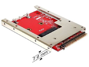 DeLock Adapter IDE 44 Pin auf mSATA mit 2,5" Rahmen (7mm)