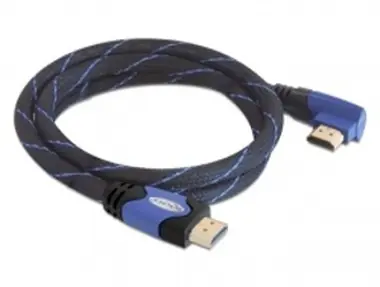 DeLock High-Speed-HDMI-Kabel mit Ethernet - HDMI-A-Stecker <-> HDMI-A-Stecker / rechtwinklig / 3 m
