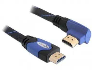 DeLock High Speed HDMI-Kabel mit Ethernet - HDMI-A-Stecker <-> HDMI-A-Stecker rechtwinklig / 5 m