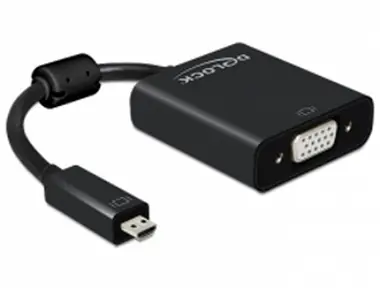 DeLock Adapter HDMI Micro-D Stecker <-> VGA Buchse / mit Audio / schwarz
