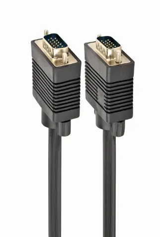 Gembird VGA HD-Kabel 15-Pin-Stecker/15-Pin-Stecker 1,8 m schwarz / doppelt geschirmt mit Ferriten