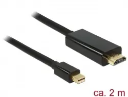 DeLock Kabel Mini Displayport 1.2 Stecker auf High Speed HDMI A Stecker 4K 2 m