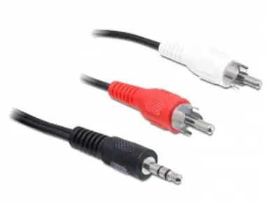 DeLock Kabel Audio DC Klinke 3,5 mm Stecker > 2 x Cinch Stecker / 5 m