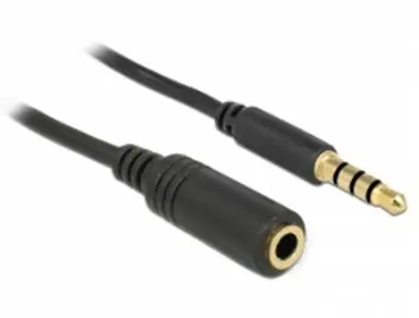 DeLock Verlängerungskabel Audio Stereo Klinke 3,5 mm Stecker / Buchse IPhone 4 Pin / 0,5 m
