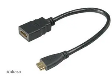 Akasa AK-CBHD10-25BK / Kabelreduzierung / HDMI auf Mini HDMI / vergoldete Kontakte