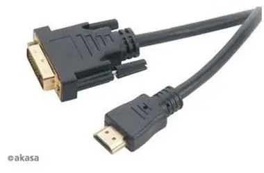 Akasa AK-CBHD06-20BK / Reduzierer / DVI-D auf HDMI / vergoldete Kontakte / 2m