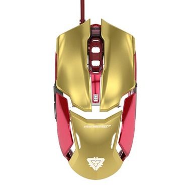 E-BLUE Maus IRON MAN 3 Armor / optisch / kabelgebunden / 6 Tasten + Rad / 4000 dpi / Gold / Nachverkauf