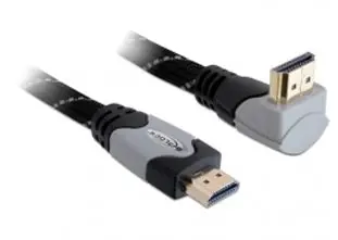 DeLock Kabel High Speed HDMI mit Ethernet - HDMI A Stecker > HDMI A Stecker / rechtwinklig / 2 m