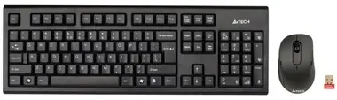 A4Tech G7100N / Set kabellose Tastatur + optische Maus / V-Track / US / USB / schwarz
