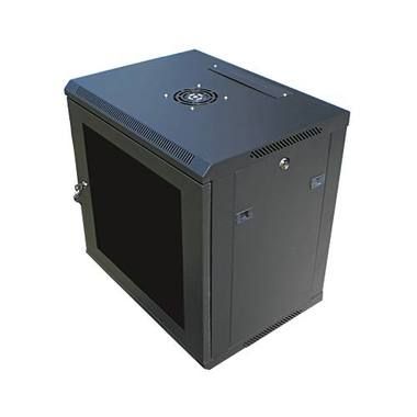 DATACOM 19" Wandschrank 9HE/450mm / Schwarz / Glastür