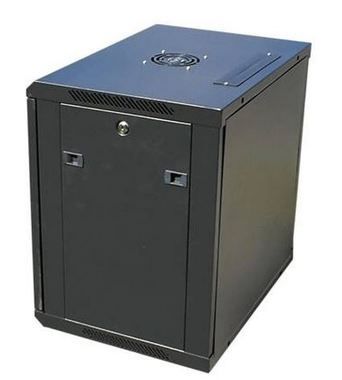 DATACOM 19" Wandschrank 12HE/450mm / schwarz / Glastür