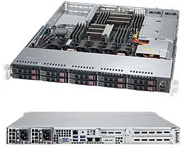 SuperMicro 1U Server (SYS-1028R-WTRT) / 2x LGA2011-3 / iC612 / 16x DDR4 ECC R / 10x SATA3 HS (2,5") / 2x700W / 2x10GbE