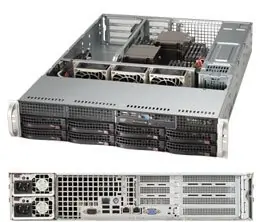 SuperMicro 2U Server (SYS-6028R-WTR) / 2x LGA2011-3 / iC612 / 16x DDR4 ECC R / 8x SATA3 HS (3,5") / 2x1GbE / 2x740W