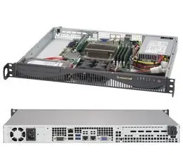 SuperMicro mini1U Server (SYS-5019S-ML) / 1x LGA1151 / iC236 / 4X DDR4 ECC / 2x 3,5" Fix SATA / 350W / IPMI