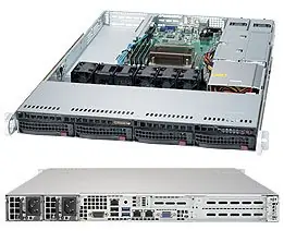 SuperMicro 1U Server (SYS-5019S-WR) / 1x LGA1151 / iC236 / 4X DDR4 ECC / 4X 3,5" HS SATA3 / 2x500W (80+ Platinum) / IPMI
