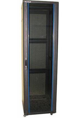 Xtendlan TELCO-42U-810-BLACK-P 19" Schrank / Höhe 42U / 800 x 1000 / perforierte Glastür