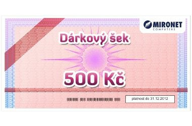 ein Scheck im Wert von 500 CZK