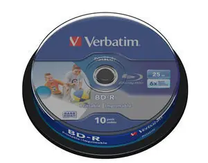 Verbatim BD R Blu-Ray 25 GB 10 Stück / 6x / HTL WIDE bedruckbar / Spindel