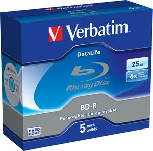 Verbatim BD- R 25 GB 5 Stück / Datalife / 6x / Jewel
