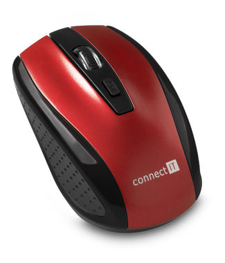 Connect IT CI-1224 rot / Kabellose optische Maus / 1600DPI / 4 Tasten / 2,4GHz / 2xAAA