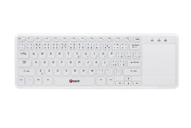 C-tech WLTK-01 weiß / Kabellose Tastatur mit Touchpad / USB
