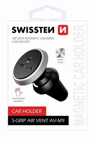 Swissten S-GRIP AV-M9 schwarz-silber / Magnethalter für die Kfz-Lüftung 
