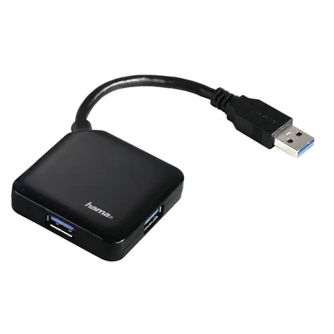HAMA USB 3.0 Hub Schwarz / 4-Port 