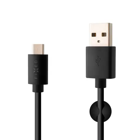 FIXED Langes Daten- und Ladekabel mit USB-C-Stecker 2 m schwarz / 3A