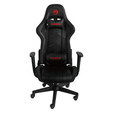 Marvo CH-106 schwarz / Gamingstuhl / 129-139cm / ergonomisch / Neigung bis 180° / Kunstleder