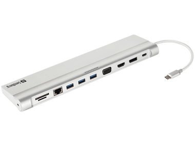 Sandberg USB-C All-in-1-Dockingstation / USB-C / 3x USB / HDMI+DP+VGA / Ethernet 