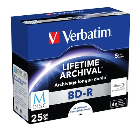 Verbatim BD- R SL 4X 25 GB 5 Stück / Blu-ray / MDISC / Jewel Case