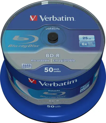 Verbatim BD R Blu-RAY 25 GB 6x Spindel 50 Stk
