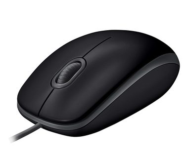 Logitech Mouse B110 Silent schwarz / optische Maus / USB / 1000dpi / 3 Tasten / 1,8m
