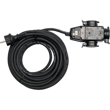 YATO YT-8116 Verlängerungskabel mit Gummiisolierung / Spannung 230 V / Anzahl Steckdosen 3 / Länge 10 m / IP44