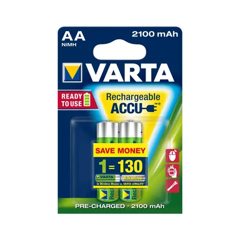 Varta Power Akku AA 2100 mAh 2 Stück / 1,2V / 2100 mAh / NiMH / im Blister