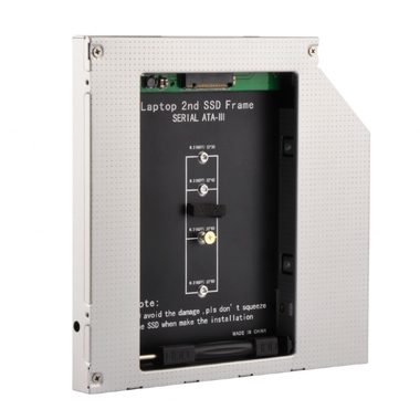 Gembird Montagerahmen für NGFF (M.2) SSD-Speicherkarte / Höhe 12,7 mm / Notebook-DVD-Slot-Adapter