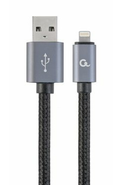 Gembird USB 2.0 (M) - Apple Lightning 8-Pin (M) 1,8 m schwarzes / textilumwickeltes Kabel
