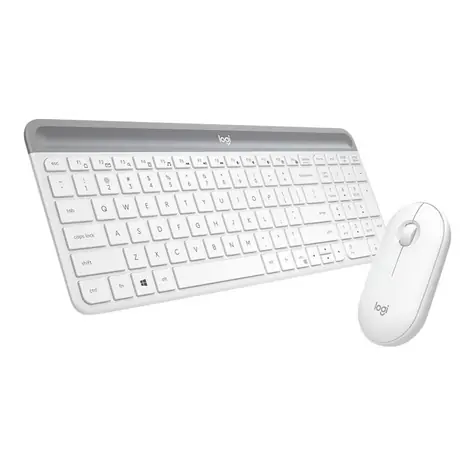 Logitech Slim Wireless Combo MK470 US Weiß / Kabelloses Tastatur- und Mausset / US-Version