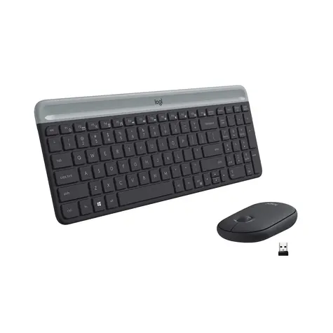Logitech Slim Wireless Combo MK470 CZ+ SK schwarz / kabelloses Tastatur- und Mausset / CZ+ SK-Version