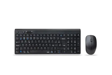 Rapoo 8050T Multimode schwarz / kabelloses Tastatur- und Mausset / 2,4 GHz / BT 3.0 und 4.0 / CZ -Version